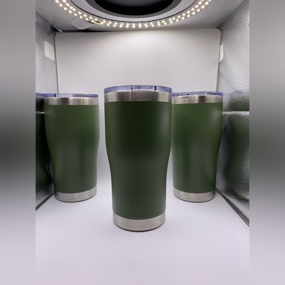 Kitchen Pack Of 3 2oz Stainless Steel Powder Coated Olive